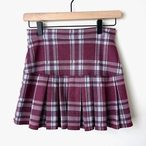 Academia Preppy Plaid Pleated Skort Y2K JUNIORS‎ L Grunge Mini Skirt Punk Indie